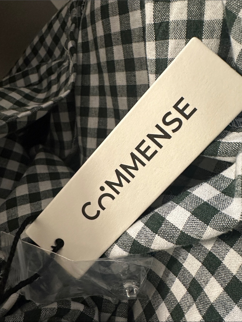 New with Tag! Commense Gingham Halter Maxi Dress in Green and White sz L - Picture 6 of 10